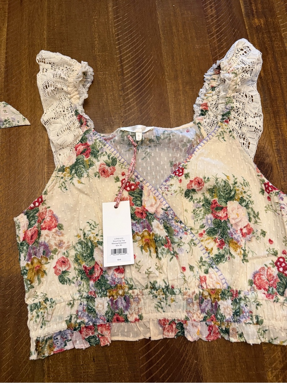 LoveShackFancy Cream Floral Ruffle too and skirt for women - Picture 5 of 8